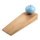Sky Blue Round Ceramic Wooden Door Stopper